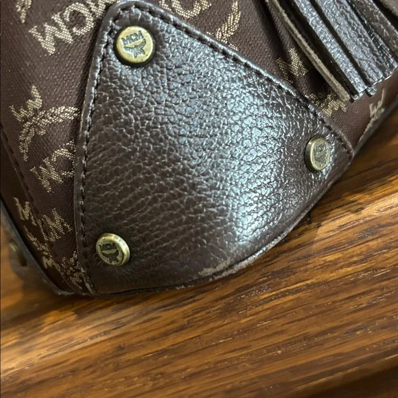 MCM Visetos Glam Handbag Brown Canvas Leather - Picture 6 of 10